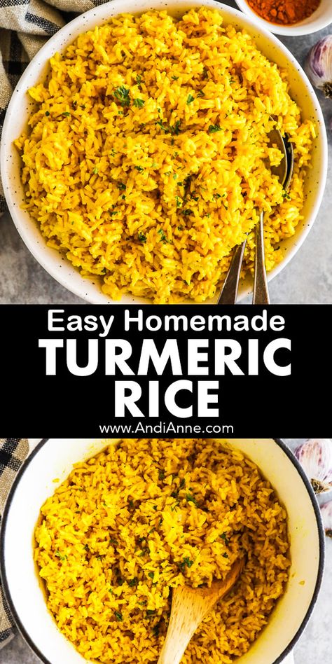 Jasmine Rice Side Dish, Easy Jasmine Rice Recipes, Tumeric Rice Recipe, Turmeric Brown Rice, Staple Dinners, Turmeric Rice Recipe, Pancreatic Diet, Tumeric Rice, Pancreatic Diet Recipes