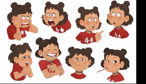 Angry Character Expression, Disney Emotions Character Design, Expression Sheet Character Design, Turning Red Character Design, Emotion Sheet Facial Expressions, Pixar Expressions, Disney Expression Sheet, Annoyed Facial Expression, Turning Red Concept Art