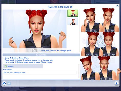 KatVerseCC's Gallery Pose Pack 01 Cutesy Poses, Sims 4 Gallery Poses, Sims 4 Pc Cc, Vampire Sims 4, Sims Cc Download, Gallery Poses, Sims 4 Cc List, Sims Gallery, Sims 4 Curly Hair