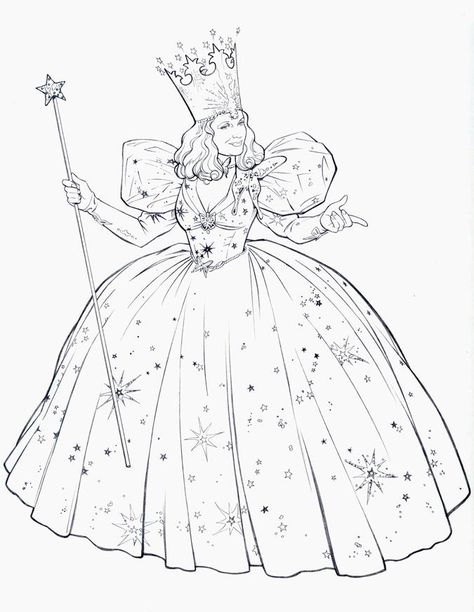 GLINDA THE GOOD WITCH by Jerome-K-Moore Glinda The Good Witch Drawing, Glinda The Good Witch Tattoo, Glinda Drawing, Glenda Good Witch, Wizard Of Oz Coloring Pages, Wizard Of Oz Color, Glinda Costume, Glenda The Good Witch, Wizard Of Oz Characters