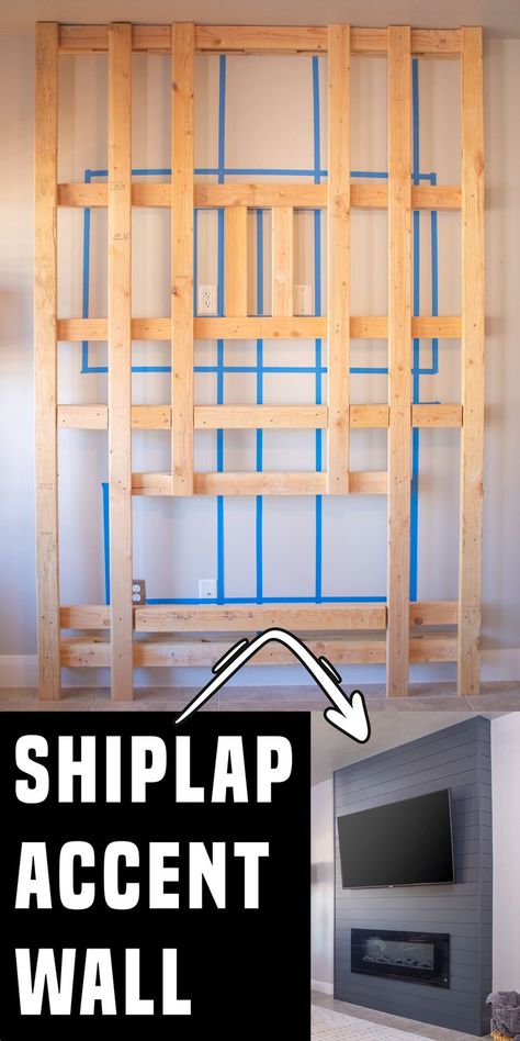 How To Make A Shiplap Fireplace, Electric Fireplace Wall Shiplap, How To Build A Shiplap Fireplace Wall, Diy Fireplace Shiplap Wall, How To Build A Shiplap Fireplace, Wood Shiplap Fireplace Wall, Shiplap Fireplace Plans, Diy Fireplace Insert Built Ins, Diy Living Room Built Ins With Tv Fireplace