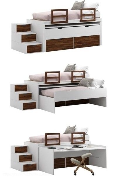 Space Saving Beds, Bed Platform, Convertible Furniture, Pull Out Bed, Furniture Small Spaces, Small Room Design, Bed With Drawers, Furniture Couch, Space Saving Furniture