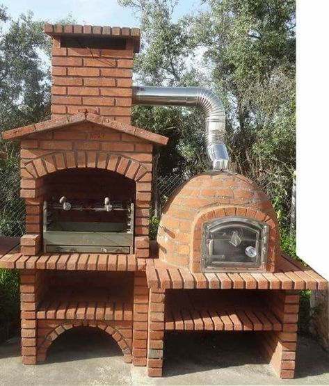 Horno para gorditas Outdoor Cooking Fireplace, Grill Diy, Brick Bbq, Brick Pizza Oven, Diy Grill, Kitchen Design Diy, Backyard Grilling, Outdoor Oven, Outdoor Grills