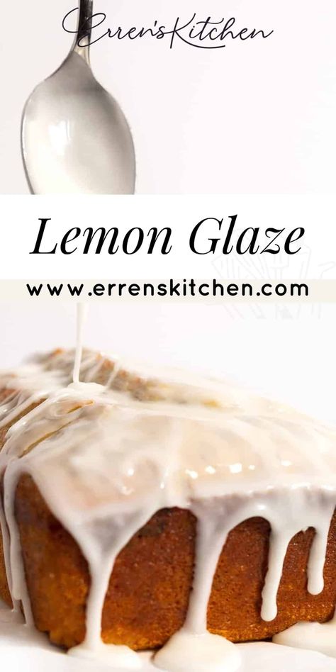 This easy lemon glaze takes just minutes to prepare. It's the perfect icing glaze for pound cake, bundt cakes, donuts, or scones. Lemon Icing For Pound Cake, Lemon Glaze Icing For Pound Cake, Bundt Glaze, Cake Glaze Icing, Glaze For Pound Cake, Pound Cake Bundt, Lemon Cake Icing, Easy Lemon Glaze, Lemon Glaze Icing