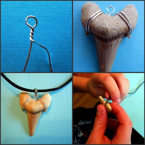 shark party ideas shark themed | Little J had fun designing his necklaces. He used palm tree trinkets ... Shark Tooth Necklace Diy, Shark Teeth Crafts, Shark Teeth Jewelry, Shark Tooth Necklace, Teeth Jewelry, Diy Jewlery, Tooth Necklace, Diy Wire Jewelry, Shark Tooth