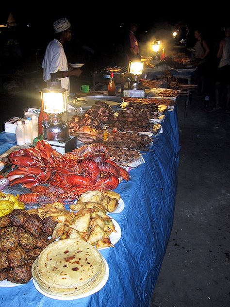 Forodhani food market, Zanzibar by ngari.norway, via Flickr Norway Beach, Tanzania Food, Zanzibar Travel, African Market, Traditional Market, Norway Travel, Mouth Watering Food, Outdoor Market, World Recipes