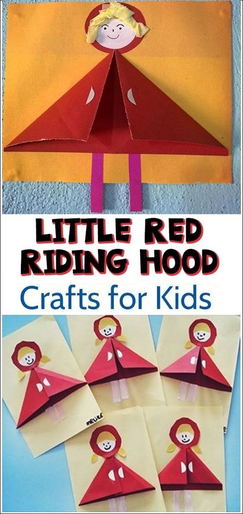 This is our children's book inspired paper Little Red Riding Hood - Kid Craft tutorial! Check it out and craft it up today!  #papercrafts #littleredridinghood Little Red Riding Hood Craft, Red Riding Hood Craft, Red Riding Hood Activities, Little Red Riding Hood Activities, Fairy Tales Kindergarten, Fairy Tales Preschool, Fairy Tale Activities, Red Riding Hood Art, Fairy Tale Crafts