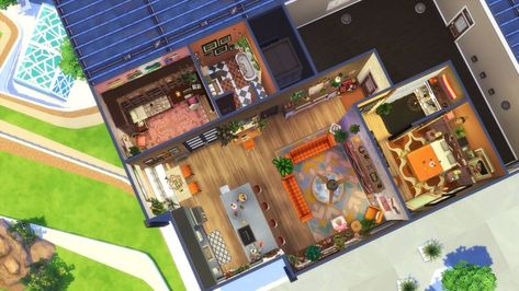 #TheSims4 - Ennamora on the gallery <3 70s Inspired Bedroom, Not So Berry Challenge, Sims 4 Gallery, San Myshuno, Apartment Studio, Inspired Bedroom, Sims 4 Build, Pink Bedroom, Apartment Inspiration