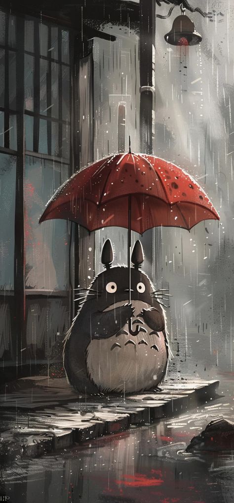 Rain Wallpapers Aesthetic, Studio Ghibli Fall Wallpaper, Ghibli Art Aesthetic, Wallpaper Iphone Studio Ghibli, Classy Wallpaper Aesthetic, Gibli Studio Wallpaper, Studio Ghibli Aesthetic Wallpaper, Ghibli Wallpaper Aesthetic, Ghibli Logo