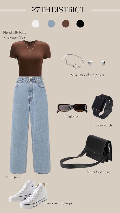 Mum Jeans Outfit Summer, Birthday Looks Outfit Casual Jeans, Styling Mum Jeans, Blue Loose Jeans Outfit, Styling Blue Jeans Outfit Ideas, Faculty Outfits, Shein Jeans Outfit, Jeans With Converse Outfits, Converse Outfit Jeans