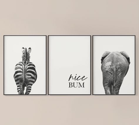 Quirky Bathroom Decor, Animal Print Bathroom, Quirky Bathroom, Spare Bathroom, Homes Ideas, Bathroom Artwork, Pig Print, Monochrome Prints, Unique Housewarming Gifts