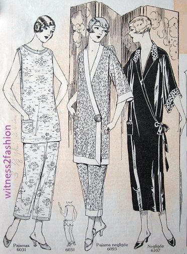 Pajamas for Girls and Women, 1920’s | witness2fashion Menhera Fashion, 20’s Fashion, 1940s Women, Vintage Loungewear, Vintage Pajamas, 1920's Fashion, Pajama Pattern, 20th Century Fashion, Fashion Vocabulary