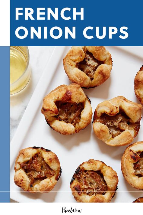 French Onion Bites, French Onion Puff Pastry, French Onion Soup Puff Pastry, French Onion Soup Appetizer, French Onion Soup Bites, French Onion Tartlets Recipe, French Onion Appetizer Bites, French Onion Tarts With Puff Pastry, Puff Pastry Onion Appetizer