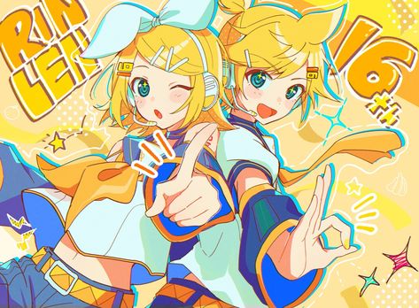 Kagamine Rin And Len Fanart, Matching Birthday Pfp, Project Sekai Matching Pfp, Project Sekai Matching, Birthday Fanart, Vocaloid Fanart, Rin And Len, Len Y Rin, Vocaloid Len