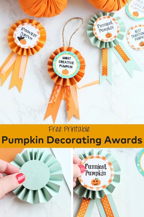 Get this free printable to create your own pumpkin decorating awards! Have a family friendly Halloween pumpkin carving party! Halloween Contest Prizes, Pumpkin Decorating Party, Halloween Pumpkin Carving, Pumpkin Carving Contest, Pumkin Carving, Pumpkin Decorating Contest, Award Ribbons, Pumpkin Carving Party, Creative Pumpkin Carving