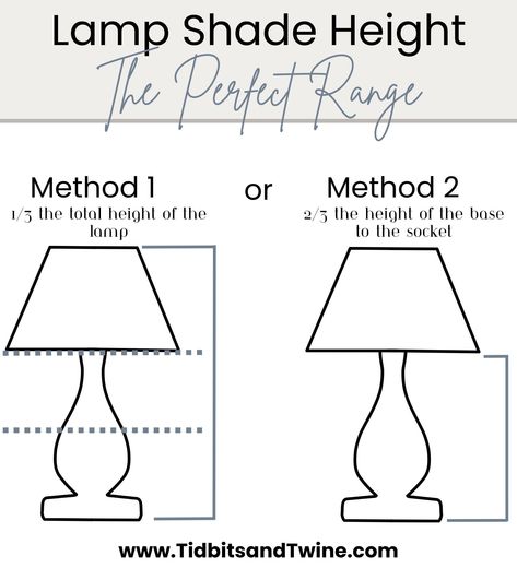 Ready to choose a lamp shade? Getting the right shape, height, and width is important! Here's what you need to know to find the perfect fit. How To Measure For A Lampshade, How To Choose A Lamp Shade, Lamp Shade Size Guide, Lamp Repair, Furniture Transfers, Interior Tips, Lampshade Makeover, Diy Light Fixtures, Lamp Makeover