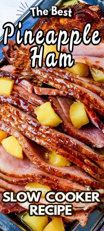 Slow Cooker Ham is a classic and iconic meal, yet this is THE BEST variation on this recipe. Here is my go-to for the best SLOW COOKER BROWN SUGAR PINEAPPLE HAM ever, easy to make with just 5 ingredients - and so delicious! #slowcookerham #hamrecipe #slowcooker #pineappleham #slowcookerpineappleham #holidayham #easyrecipe #hamdinner #slowcookerrecipe Ham And Pineapple Crockpot, Crockpot Ham And Pineapple Recipes, How To Cook A Ham With Pineapple, Slow Cooker Recipes Thanksgiving, Brown Sugar Pineapple Ham Crock Pots, Thanksgiving Recipes Slow Cooker, Easy Thanksgiving Meals, Ham Recipes Pineapple, Crockpot Recipes Ham