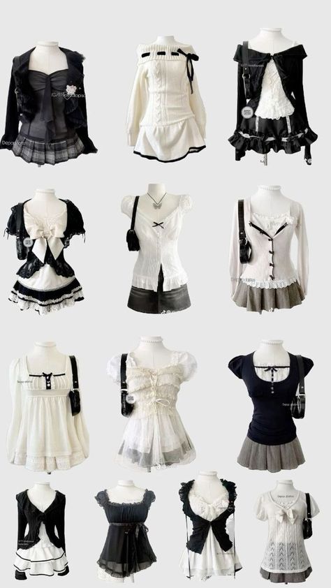 Japanese Horror Game Protagonist, Shojo Protagonist Outfit, Dark Girly Fashion, Dark Coquette Aesthetic Outfits, Dark Coquette Aestethic Fits, Dark Shoujo Outfit, Female Horror Protagonist Outfits, Dark Coquette Outfit Aesthetic, Fatal Frame Outfits Ideas