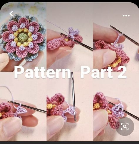 Stitches Crochet, Clothes Crochet, Kawaii Crochet, Scarf Crochet, Crochet Flower Tutorial, Freeform Crochet, Crochet Mandala, Granny Square Crochet Pattern, Crochet Flower Patterns