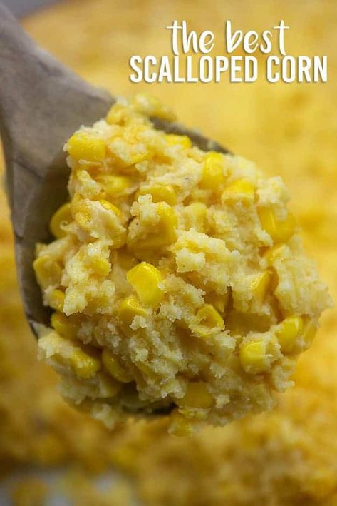 Corn Casserole Crockpot, Scalloped Corn Casserole, Scalloped Corn, Buns In My Oven, Corn Casserole Recipe, Thanksgiving Recipe, Corn Recipe, Cornbread Mix, Side Dishes For Bbq