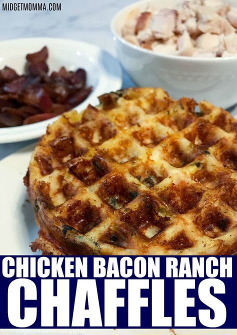 Amazing Chicken Bacon Ranch Chaffle • MidgetMomma Ranch Dressing Recipe Homemade, Dash Recipe, Chaffle Recipes, Keto Chaffle, Waffle Iron Recipes, Waffle Maker Recipes, Desserts Keto, Perfect Lunch, Chicken Bacon Ranch