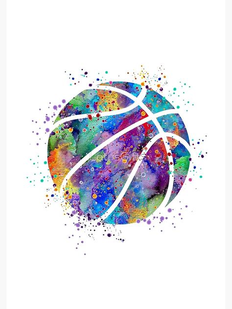 "Basketball Ball Colorful Watercolor" Art Print by LotusGifts | Redbubble Basketball Wall Art, Painting Nursery, Sports Painting, Sports Poster, Nursery Paintings, Basketball Ball, Poster Home Decor, Sports Decorations, Colorful Watercolor