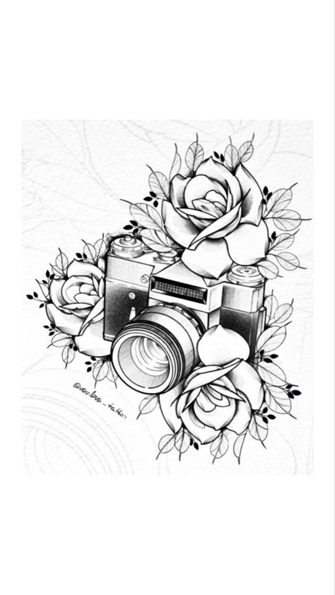 Vintage Camera Tattoos, Camera Tattoos, Camera Tattoo, Tattoo Photography, Tattoo Design Book, Gothic Vintage, Side Tattoos, Design Book, Feminine Tattoos