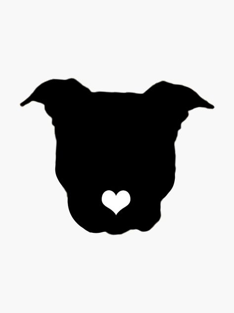 "Pitbull Love" Sticker by ninaaathomas | Redbubble Pitbull Tattoos, Pitbull Silhouette Tattoo, Pitbull Outline, Staffy Dog Silhouette, Pitbull Dog Silhouette, Pitbull Cricut, Pitbull Svg, Pitbull Silhouette, Pitbull Drawing