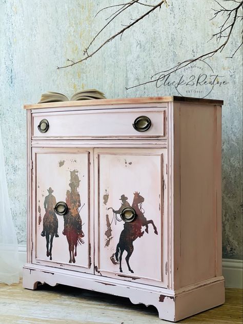 Light Pink Furniture, Blush Furniture, Pink Painted Furniture, Blush Pink Paint, Red Painted Furniture, Thrift Store Furniture Makeover Diy, Painted Furniture For Sale, Dresser Painted, Red Furniture