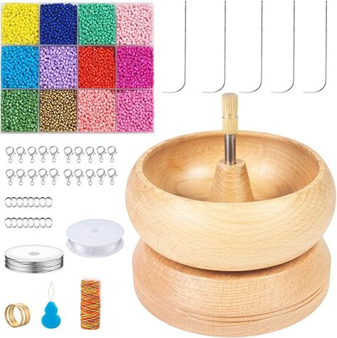 Amazon.com: Bead Spinner Bowl with 5 Beading Needles, Spin Beading Bowl for Jewelry Making, Waist Bead Spinner with Seed Bead Kit, Stringing Bead Loader Holder : Arts, Crafts & Sewing Bracelet Spinner, Clay Bead Spinner, Log Crafts, Bead Spinner, Wood Log Crafts, Pottery Molds, Bead Bowl, Beading Tools, Single Bead