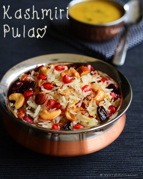 kashmiri-pulao-recipe Kashmiri Pulao, Kashmiri Recipes, Vegetable Pulao, Cooking Items, Indian Rice Recipes, Cooking Rice, Indian Rice, Pulao Recipe, Indian Dessert