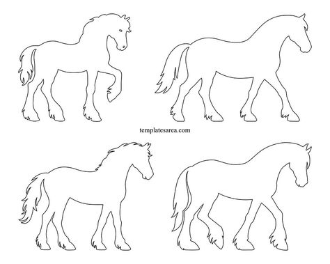 Free Printable Horse Outline Templates for Crafts & Cut Out Horse Patterns Printable, Printable Horse Template, Horse Head Template Free Printable, Horse Silhouette Printable, Horse Head Stencil Templates, Horse Stencil Printable, Horse Head Outline Simple, Letter H Crafts, Running Horse Outline