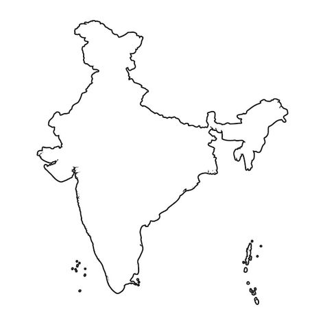 India Outline Map A4 Size, Indian Map Outline, India Outline Map, Outline Map Of India, Creative India, About India, India Map, Map Outline, India Country