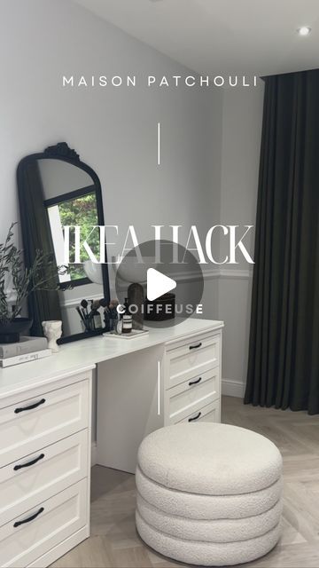 Sophia B. on Instagram: "✨ IKEA HACK : Ma coiffeuse DIY élégante et intemporelle ! ✨

Après des mois de recherche, j’ai décidé de créer ma propre coiffeuse avec des meubles IKEA ! Le résultat ? Une coiffeuse classique et intemporelle avec des moulures, réalisée pour seulement 297 € !🤩 Elle apporte une vraie touche d’élégance à mon espace beauté et offre énormément de rangement ! 💄

Si vous aimez l’organisation, restez connectés, car ma prochaine vidéo sera dédiée à la manière dont je m’organise avec cette coiffeuse. Si ça vous intéresse, enregistrez ce réel et abonnez-vous pour ne rien manquer ! 😉

Matériel utilisé :

	•	Meubles IKEA références : SONGESAND + FORSANS
	•	Poignées : les poignées sont fournies dans les meubles IKEA, mais j’ai préféré m’en fournir sur Amazon pour un style pl Songesand Ikea Hack, Ikea Dressing Table Hack, Dressing Table Hacks, Ikea Dressing Table, House Inside, Diy Dress, Ikea Hack, Dressing Table, Dressing Room