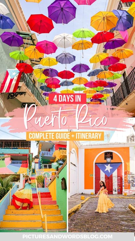 The ultimate Puerto Rico travel guide! In this epic Puerto Rico itinerary, you'll find the best sights and attractions to see in 4 days, from Old San Juan, El Yunque National Rainforest, and the beach towns of Aguadilla, Rincon, and Isabela. Find the best things to do in Puerto Rico, the best food, where to stay, and plenty of tips to plan the perfect Puerto Rico vacation! Places To Go In Puerto Rico San Juan, Places To Visit In San Juan Puerto Rico, Puerto Rico 4 Day Itinerary, Things To Do In Ponce Puerto Rico, Places To Go In Puerto Rico, All Inclusive Puerto Rico, San Juan Things To Do, Best Places In Puerto Rico, 5 Days In Puerto Rico