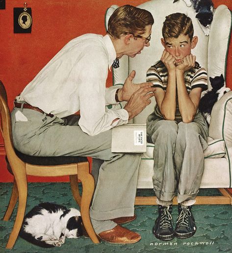 Celebrate Father's Day with Norman Rockwell Norman Rockwell Art, Facts Of Life, John Howe, Rockwell Paintings, Classical Beauty, Norman Rockwell Paintings, Illustration Picture, Saturday Evening Post, Marmont Hill