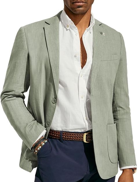 PJ PAUL JONES Mens Sport Jacket Linen Cotton Summer Breathable Blazer Casual Unlined Two Button Sport Coat Light Green XL at Amazon Men’s Clothing store Group Discussion Topics, Mens Dress Clothes, Mens Cable Knit Sweater, Debate Topics, Linen Sport Coat, Blazers For Men Casual, Menswear Inspiration, Group Discussion, Blazer Men