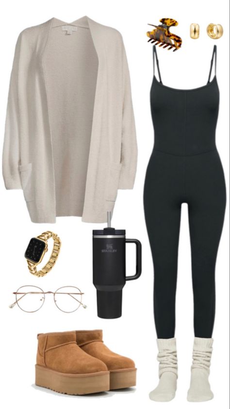 Cute Moving Outfit, Cute Wfh Outfits, Casual Wfh Outfits, Winter Errands Outfit Casual, Comfy Movie Theater Outfits, Cozy Cold Weather Outfits, Cozy Fit Cardigan For Loungewear, What To Wear To A Spa Day Outfit, Remote Work Outfits