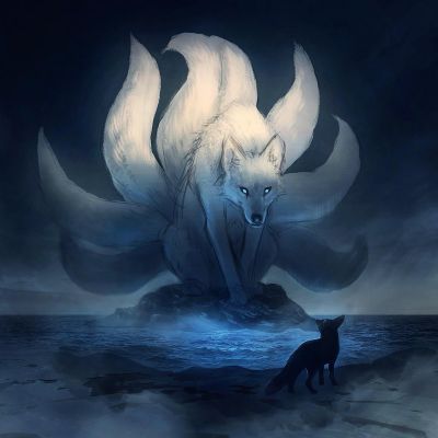 Kitsune | What Mythical Creature Protects You? - Quiz Art Fox, Mythical Creatures Fantasy, Mystical Animals, Dark Creatures, Fantasy Wolf, Fox Spirit, Naruto Gaara, Fantasy Worlds, Mythical Beast