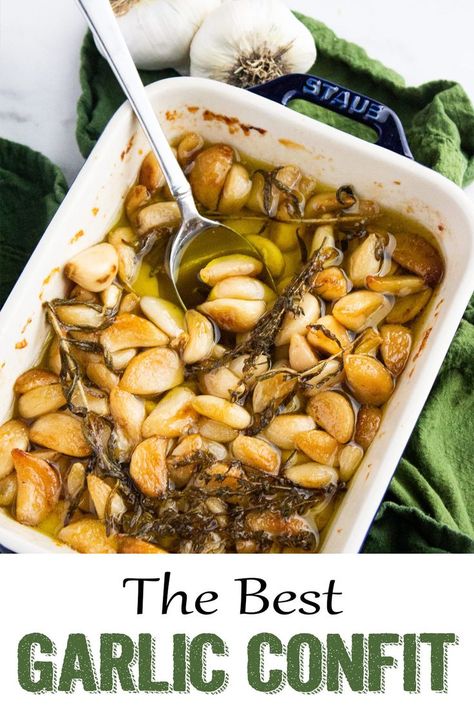 Confit Recipes, Garlic Confit, Baked Garlic, Garlic Recipes, So Delicious, Easy Cooking, Appetizer Snacks, Appetizer Recipes, New Recipes