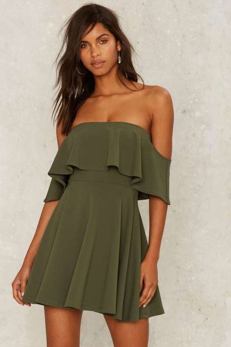 Off the Deep End Mini Dress - Olive Olive Green Formal Dress, Olive Dresses, Off The Deep End, Olive Clothing, Recruitment Outfits, Olive Dress, Green Mini Dress, Short Sleeve Mini Dress, Girly Fashion