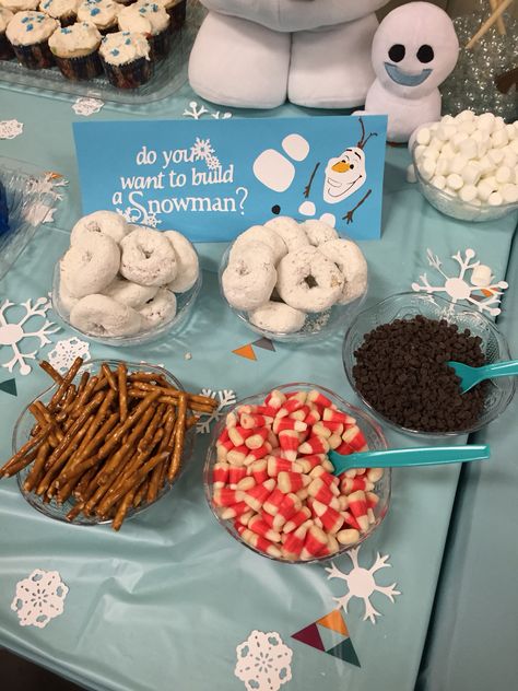 Do you want to build a snowman? Snowman pieces Olaf Themed Party, Frosty Themed Party, Frosty The Snowman Birthday Party, Snowman Themed Christmas Party, Winter Wonderland Party For Kids, Frosty The Snowman Party, Snowman Birthday Party, Frozen 3rd Birthday, Frozen Birthday Party Decorations