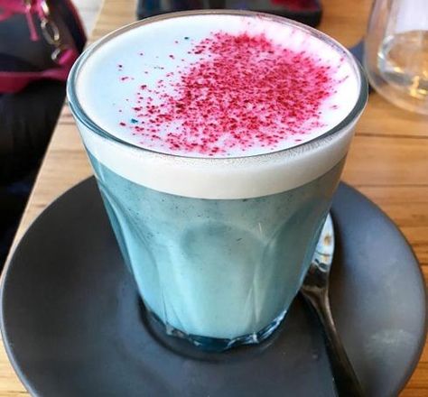 5 weird and wonderful coffee trends | Sainsbury's Magazine Beetroot Latte, Vegan Latte, Superfood Drinks, Banana Apple Smoothie, Hipster Coffee, Blue Algae, Matcha Cafe, Vegan Cafe, Vegan Drinks