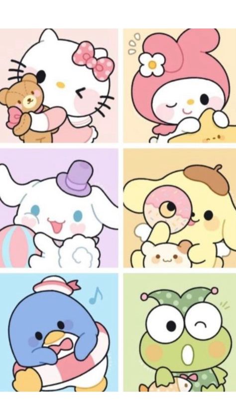 Kawaii Sanrio Drawings, How To Draw Kuromi, Chibi Sanrio, Sanrio Drawing, Sanrio Characters Kuromi, Hello Kitty Clipart, Walpaper Hello Kitty, Cute Easy Doodles, Hello Kitty Crafts