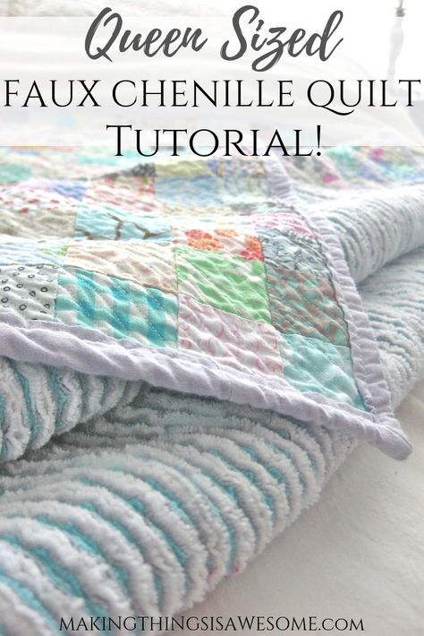 Chenille Projects, Chenille Baby Quilt, Fast Quilts, Beginner Quilts, Faux Chenille, Chenille Quilt, Chenille Crafts, Create Board, Chenille Blanket