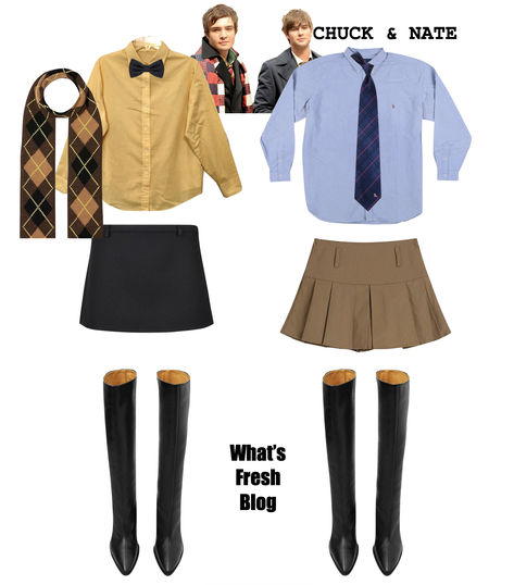 Chuck And Nate Halloween Costume, Chuck Bass Costume, Schoolgirloutfit Halloween, Nate And Chuck, Cool Girl Halloween Costumes, Gossip Girl Halloween, Gossip Girl Costume, Cool Girl Halloween, Gossip Girl Halloween Costume