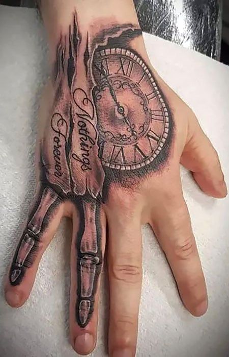 Clock Tattoo Design Hand, Hand Clock Tattoo, Clock Hand Tattoo, Time Clock Tattoo, Steampunk Tattoo Design, Clock Tattoos, Hand Clock, Gear Tattoo, Tattoos For Men And Women