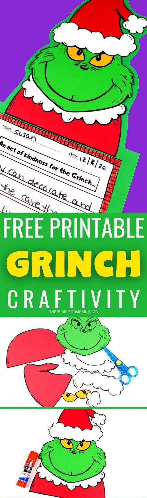 Grinch Inch By Inch Classroom, Build A Grinch Printable, Grinch Writing Prompts, Grinch Activities For Kids Free Printable, Grinch Printables Templates, Christmas Crafts Grinch, Grinch Bulletin Board Ideas, Christmas Desserts Grinch, Grinchmas Wreath