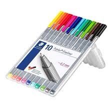 Staedtler Triplus Fineliner Pens, Staedtler Triplus Fineliner, Colouring Heaven, Fineliner Pens, Easy Writing, Ink Wash, Felt Tip, Pointed Pen, Colored Pens