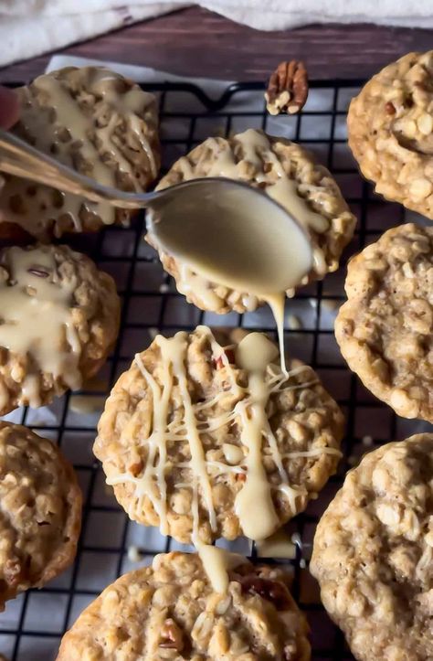 Maple Pecan Sourdough Oatmeal Cookies - Foragers of Happiness Einkorn Oatmeal Cookies, Sourdough Pecan Pie, Sourdough Cookies Oatmeal, Sourdough Maple Pecan Scones, Maple Sourdough Bread, Sourdough Baked Oatmeal, Sourdough Oatmeal Cookies, Holiday Sourdough, Thanksgiving Sourdough